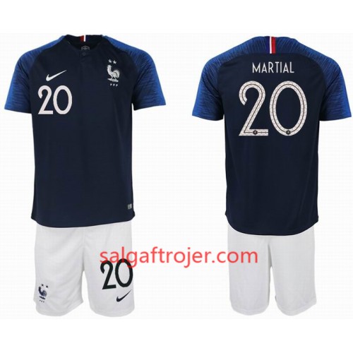 Frankrig Fodboldtrøjer MARTIAL 20 2 star Børn Hjemmebanesæt VM 2018 Frankrig Fodboldtrøjer MARTIAL 20 2 star Børn Hjemmebanesæt VM 2018